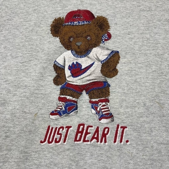 Vintage Nike Just Bear It Crewneck Sweatshirt Bootleg - Picture 3 of 6
